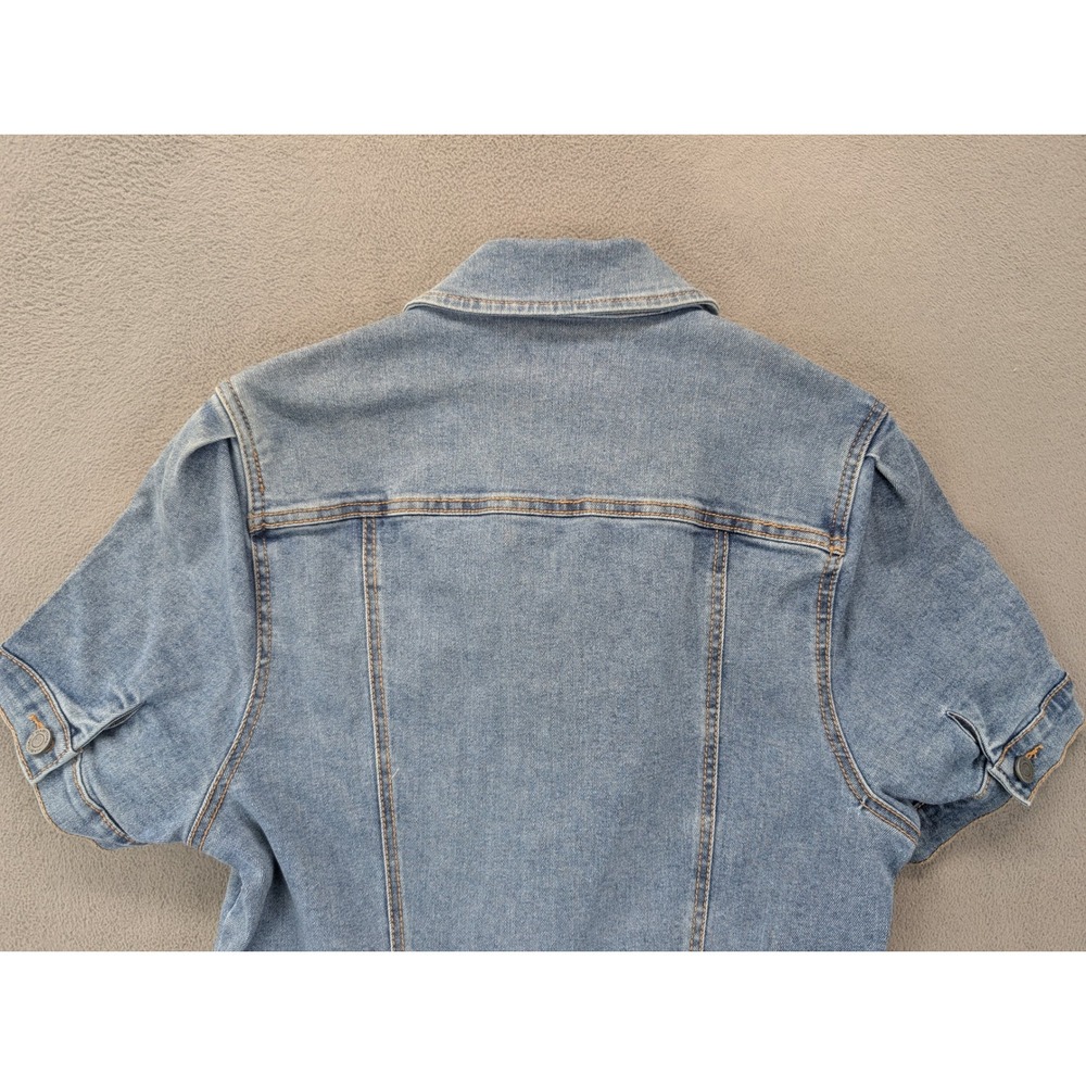 Habitual Denim Shirt Dress Medium Blue Jean Short Sleeve Casual - Picture 7 of 8